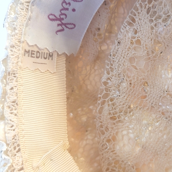 Vintage Ranleigh bridal wedding pillbox hat bridal ivory satin lace size medium - Picture 9 of 10